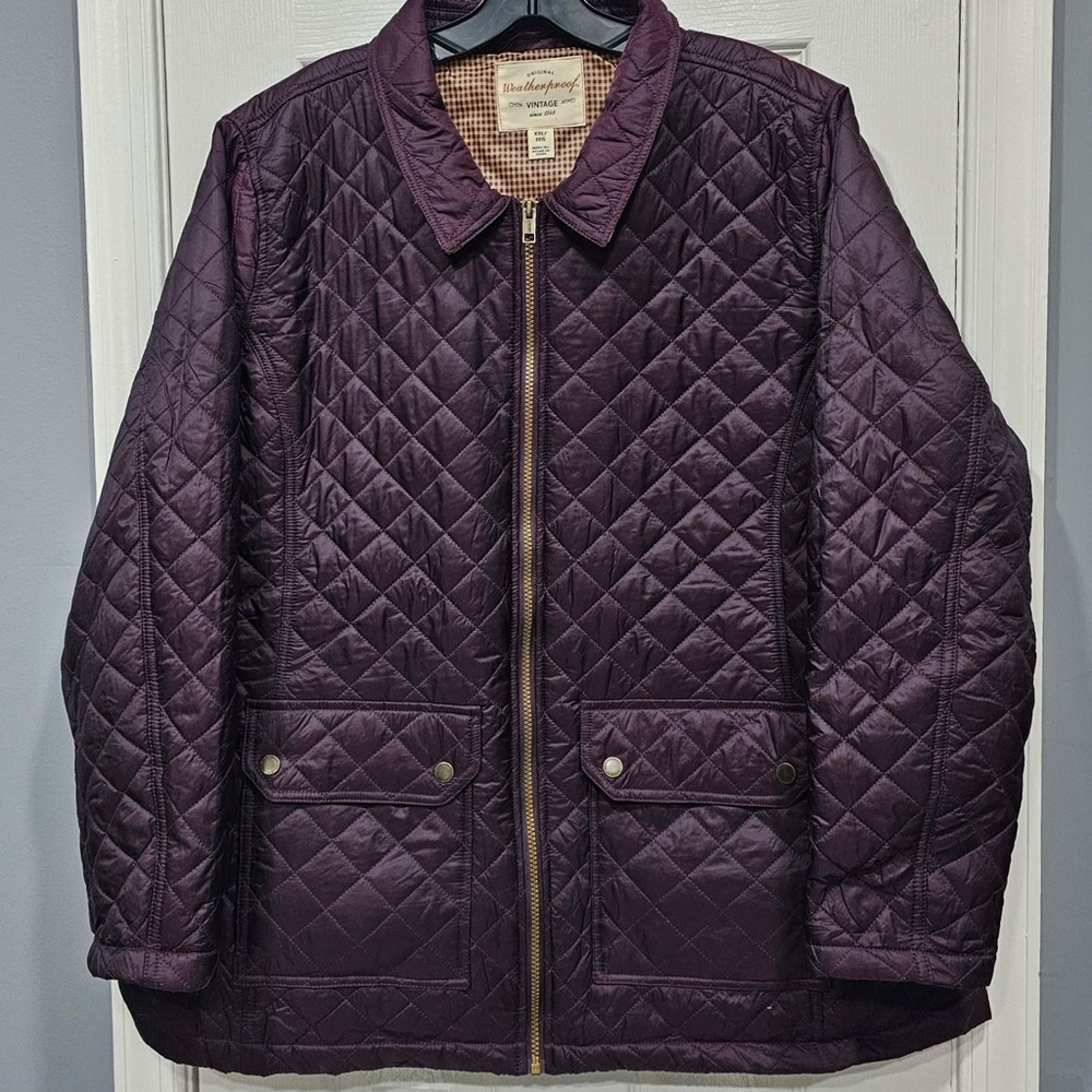 Weatherproof Vintage Women’s Plum Quilted Lightweight Jacket, Size XXL